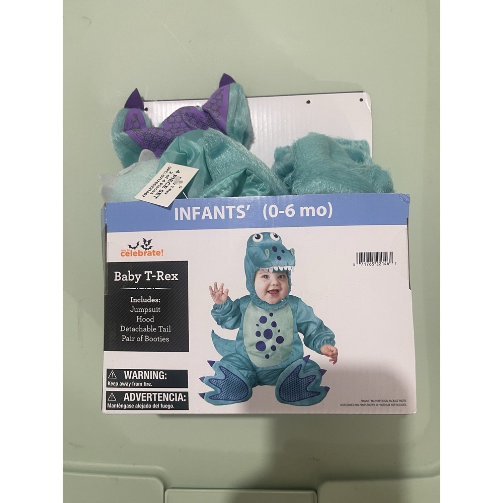 Baby T-Rex 4-Piece Dinosaur Costume Set for Infants 0-6 Months New With Tags